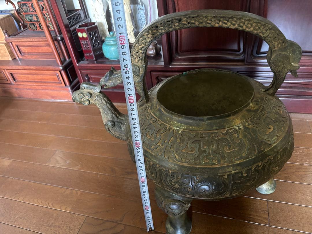 中国古美術　特大青銅器 盉 高さ：約50cm 重さ：約10kg