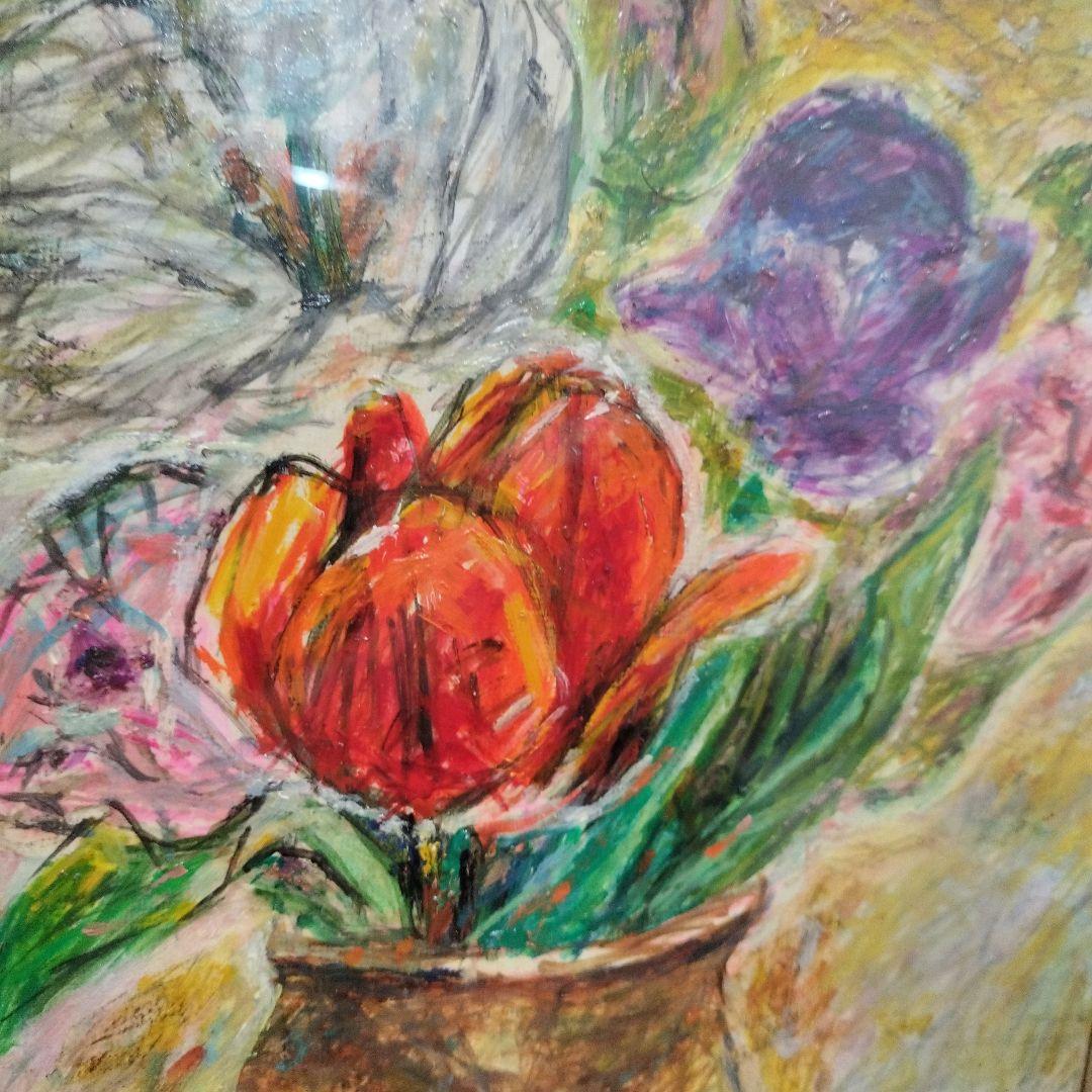 油絵　花　S.Kurita