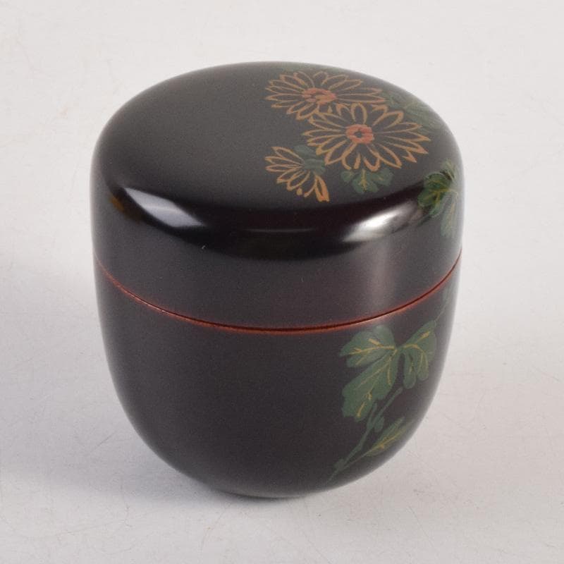 茶道具　瑛斎作　菊蒔絵　中棗　共箱　V　8321