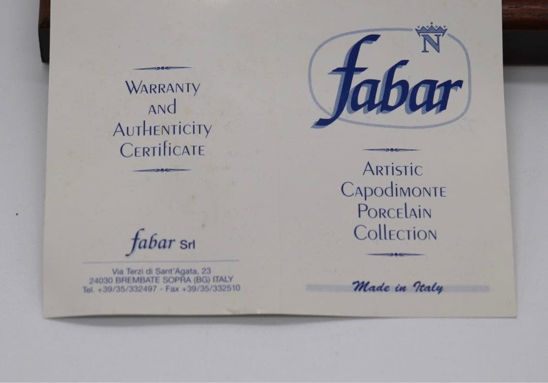 未使用　Fabar 飾り陶器額　イタリア製　0106