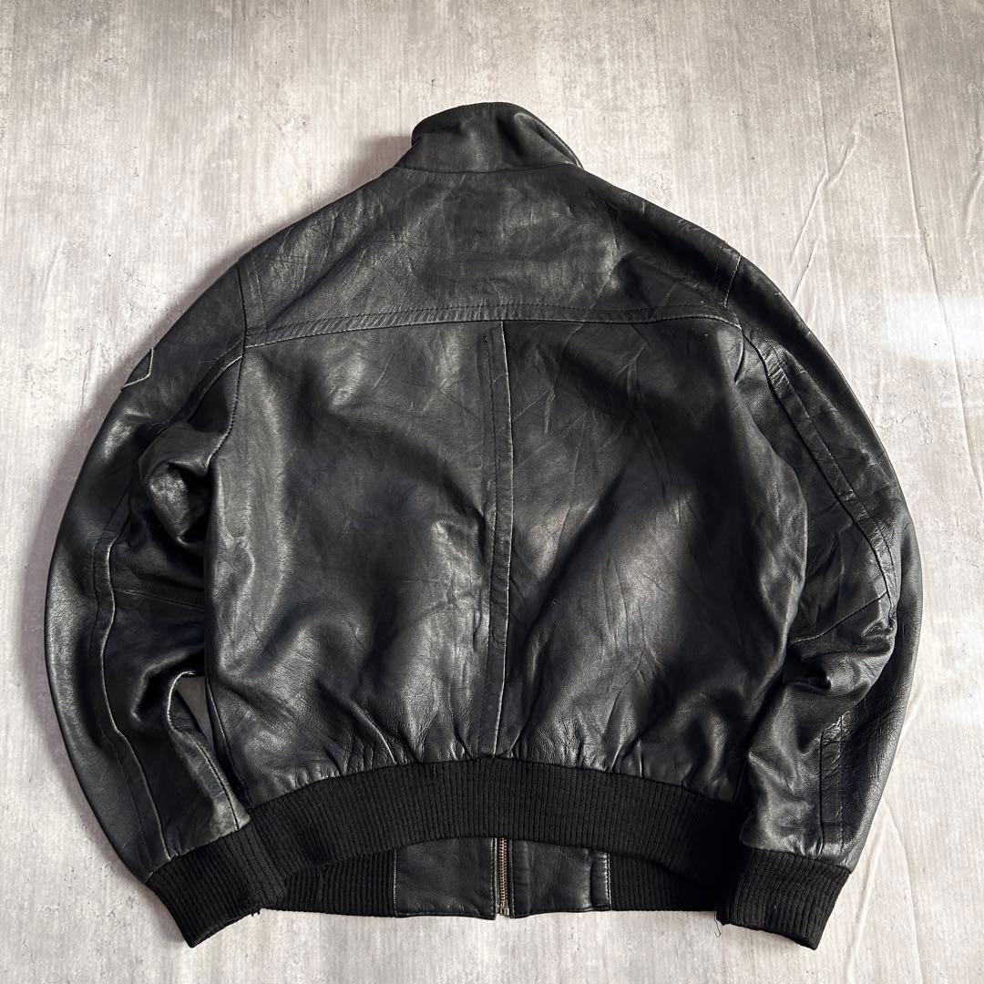 O445 Aviatrix 本革 9P ギミック レザージャケット 短丈 M 黒