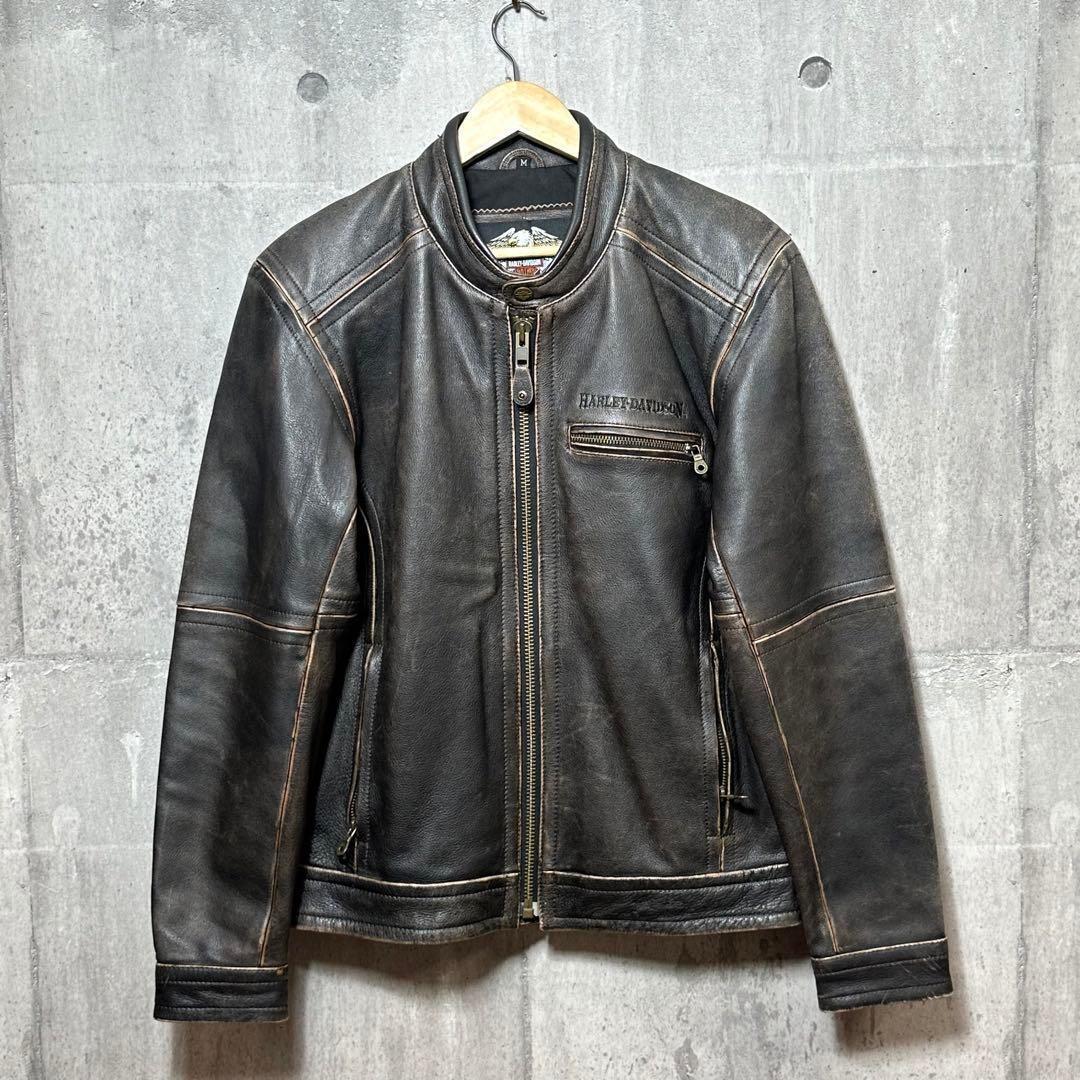 ⭐️90s⭐️ ハーレーダビッドソン　ライダースジャケット　厚手　ビッグロゴ