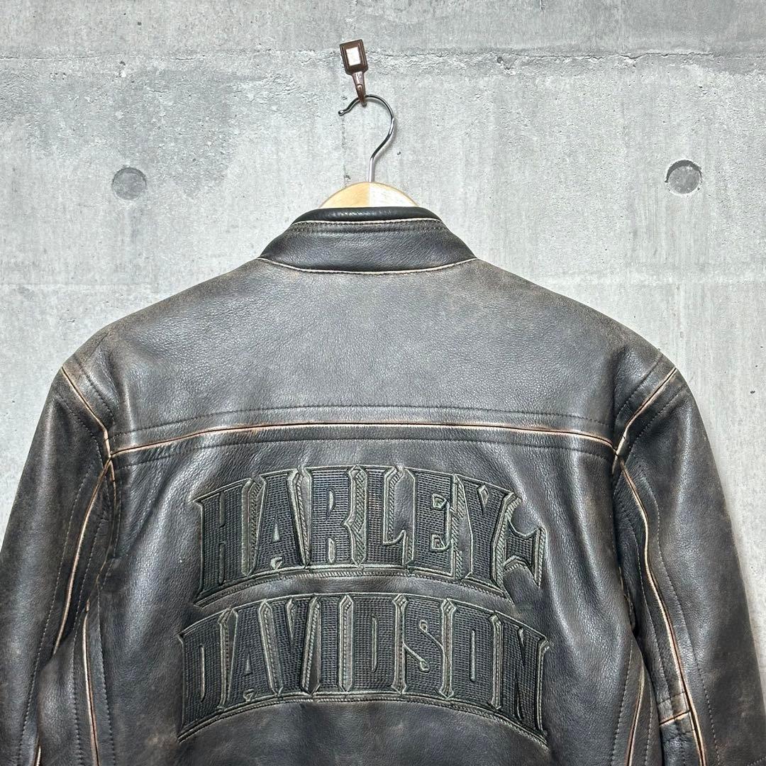 ⭐️90s⭐️ ハーレーダビッドソン　ライダースジャケット　厚手　ビッグロゴ