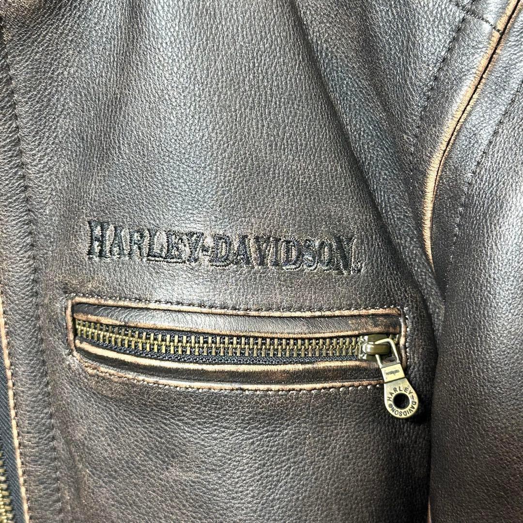 ⭐️90s⭐️ ハーレーダビッドソン　ライダースジャケット　厚手　ビッグロゴ