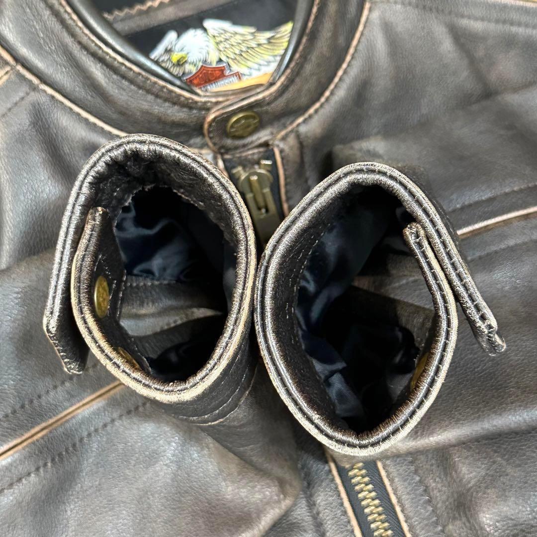 ⭐️90s⭐️ ハーレーダビッドソン　ライダースジャケット　厚手　ビッグロゴ