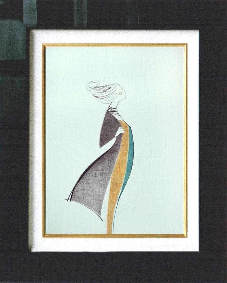 油絵 菅家令子 絵 絵画 インテリア 額付(銀) F4-080814 人物 女性