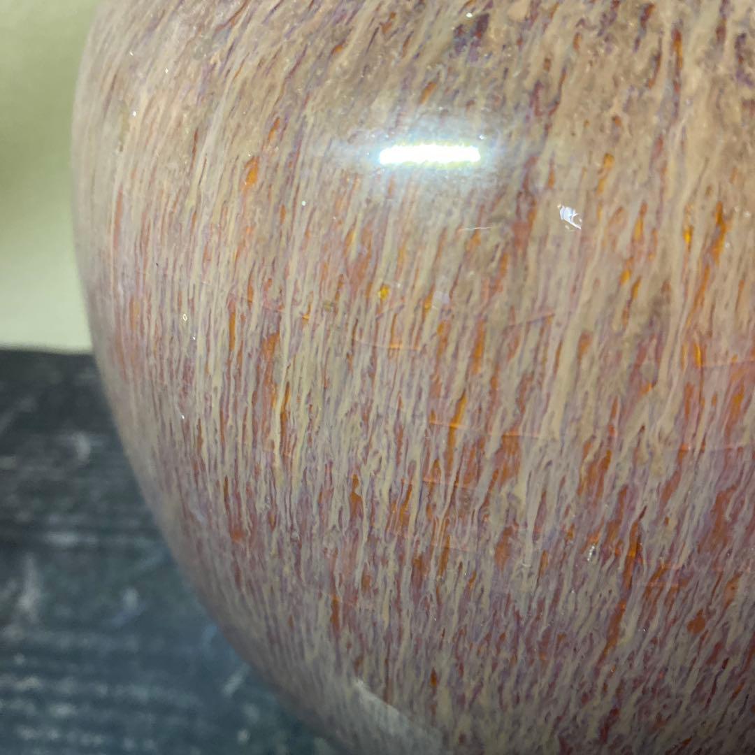 中国　古玩　孔雀釉赤壺花瓶27cm16cm