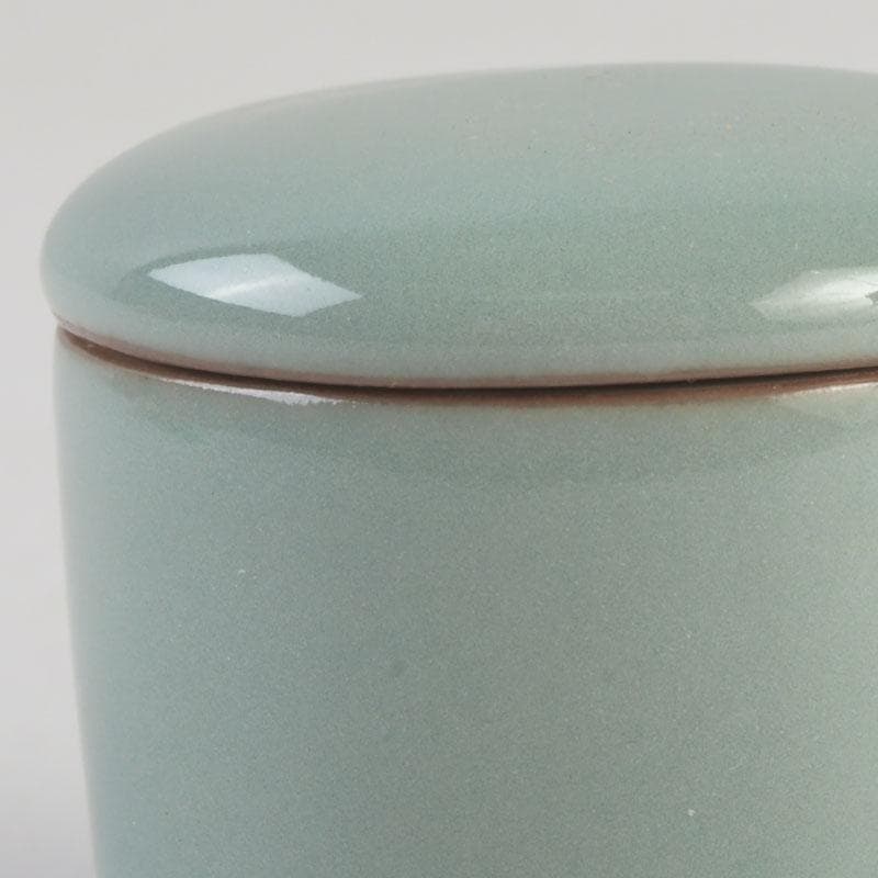 茶道具　諏訪蘇山作　青磁　桃　香合　堀内宗完（兼中斎）極め箱　V　9696