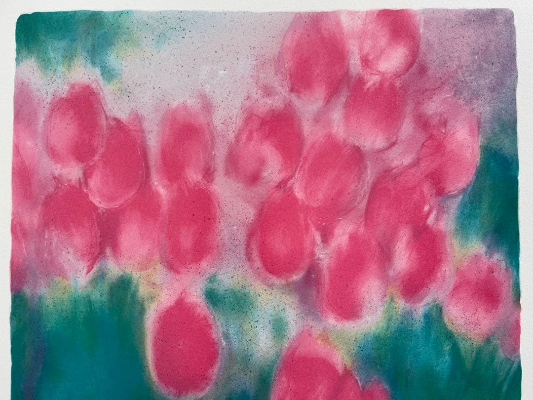 大きめ　リトグラフ　新品額入　46✖️63 ジニーキム　サイン　ED 証明書あり