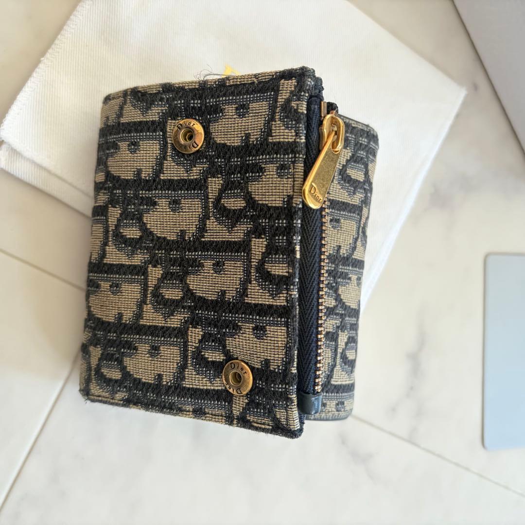 Christian Dior 三つ折り財布 トロッター サドル