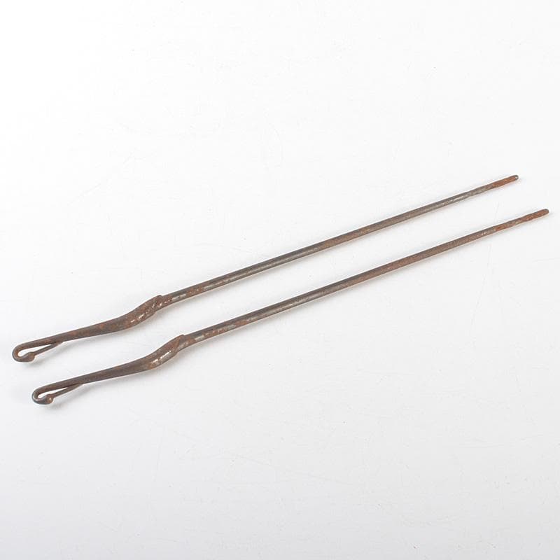 茶道具　古鉄　鶴頭火箸　時代箱付　V　R7389