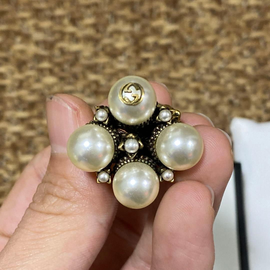 希少　gucci パールリング