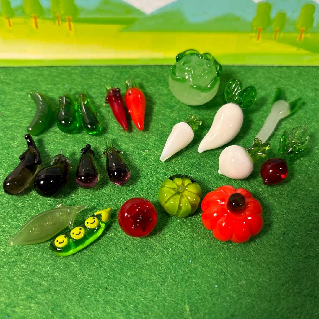 野菜　ガラス細工　ミニチュア