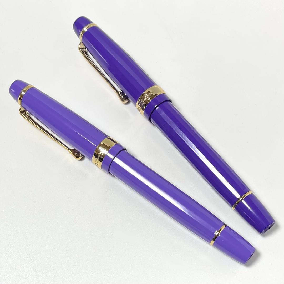 【ほぼ未使用】カンポマルツィオ OLD ELITE 万年筆 水性ボールペン 青紫