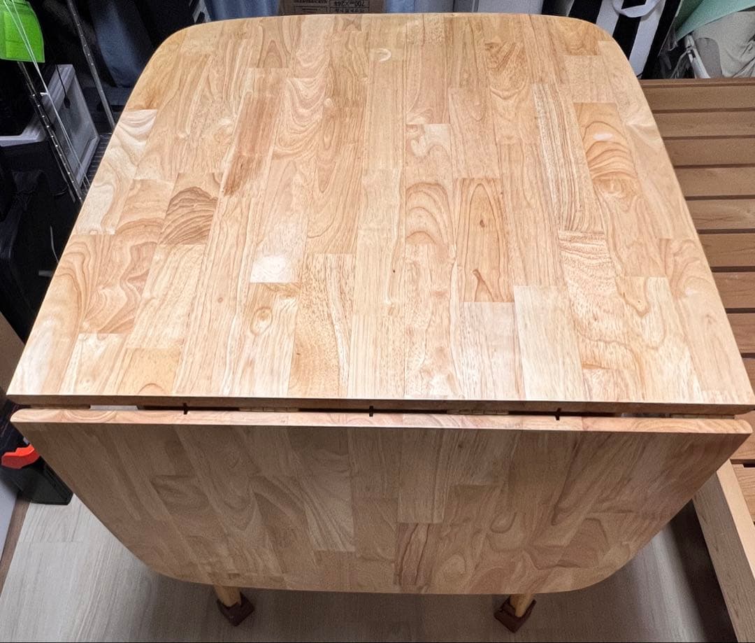 【直接引き取り希望】伸縮ダイニングテーブル　木製　ナチュラル