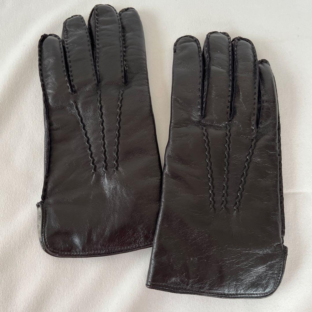 【美品】DENTS/デンツ レザーグローブ 手袋 ラビットファーライニング