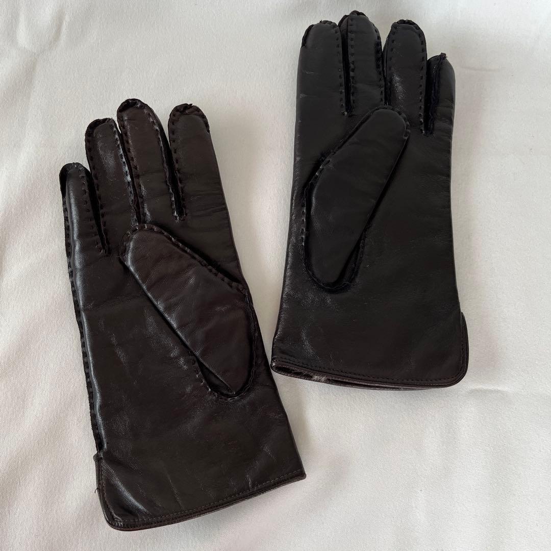 【美品】DENTS/デンツ レザーグローブ 手袋 ラビットファーライニング
