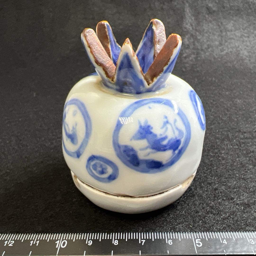 五良大甫　呉祥瑞造銘香合　木箱付　高さ約7㎝　東Y7-0523⭐︎2F