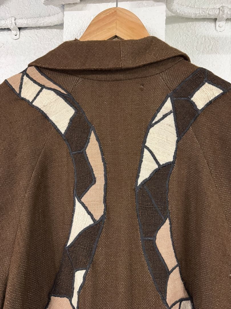 60s 70s アメリカ古着 ガウンコート ロングジャケット 刺繍 トカゲ 蛇