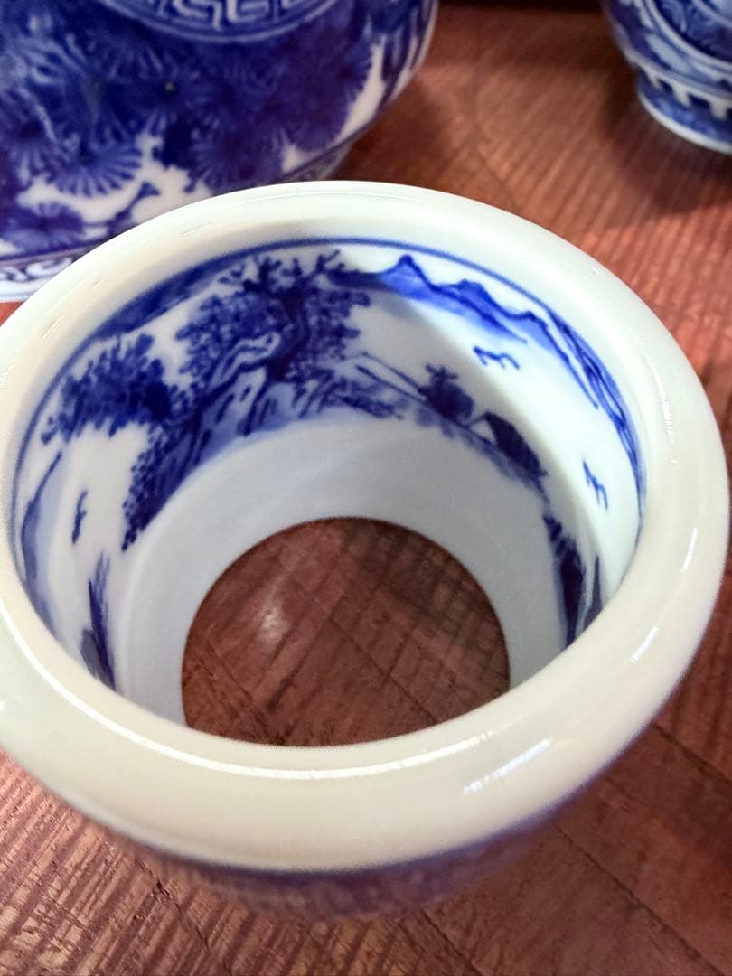 真葛 宮川 香齋 作　皆具セット　染付　共箱