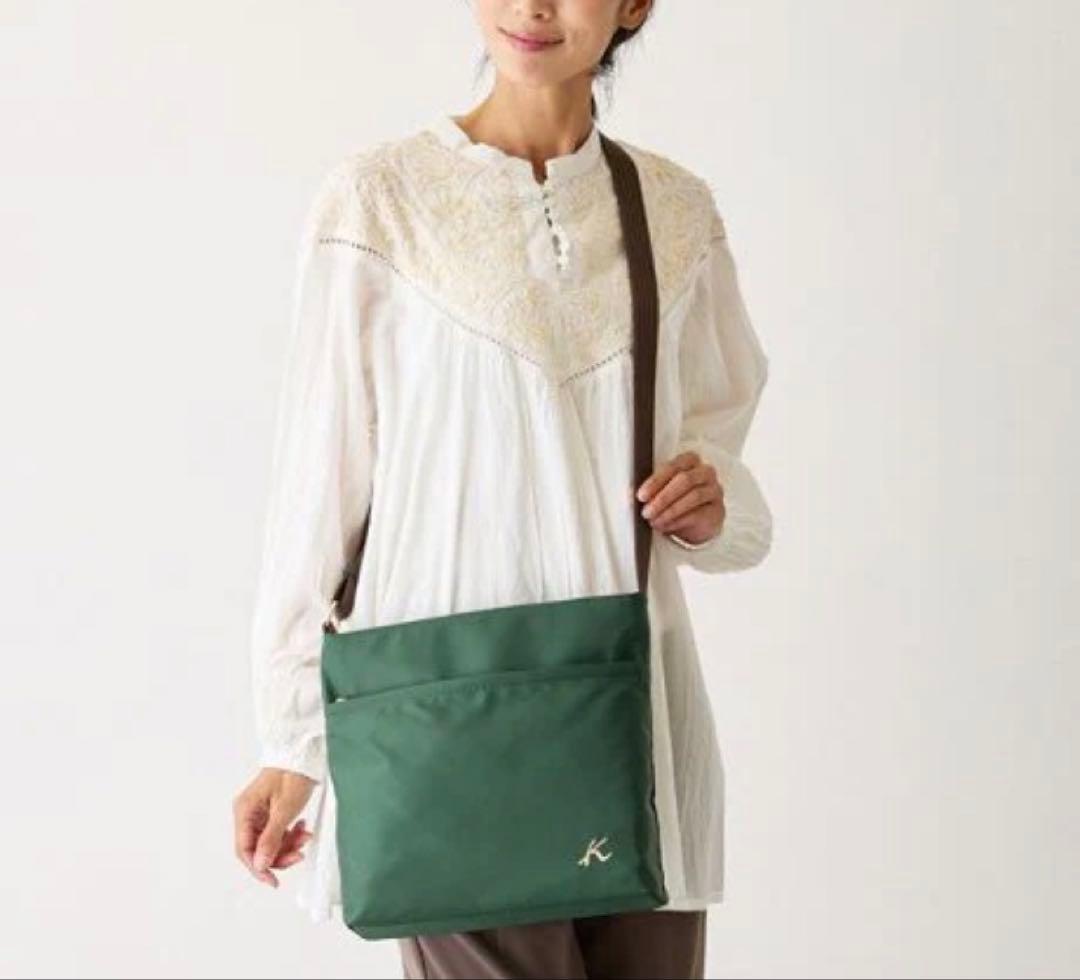 新品 キタムラK2 ナイロン ショルダーバッグ グリーン