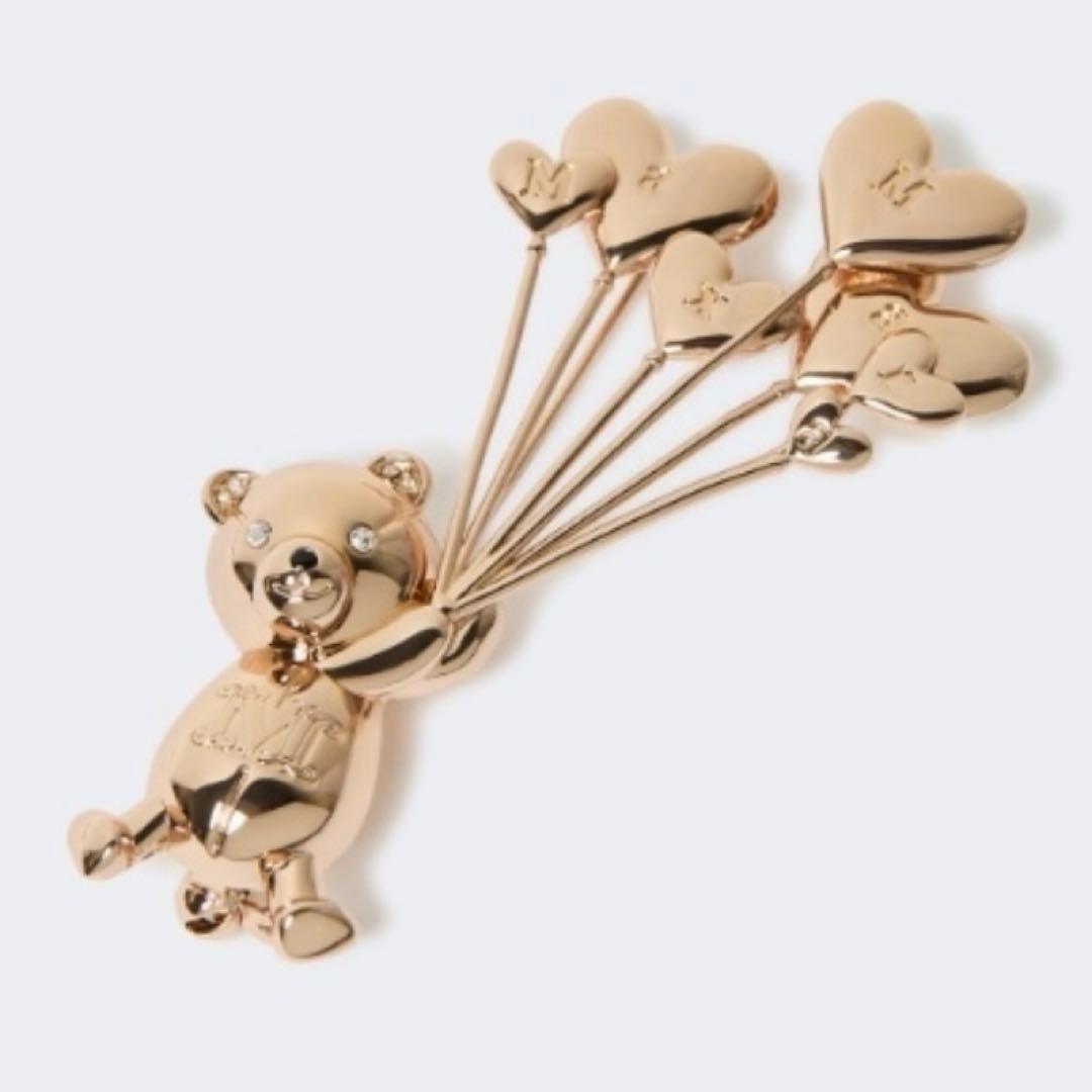 新品 MaxMara SHINYメタル テディ ブローチ balloon