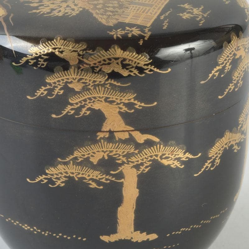 茶道具　漆匠　遠山哲山造　住吉蒔絵　利休棗　共箱　V　9716