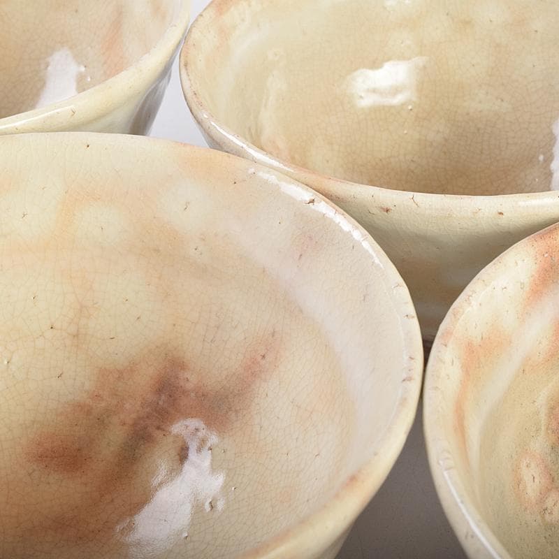 茶道具　萩焼　栖雲窯　都野栖雲作　数茶碗　五客　共箱　M　R9470B