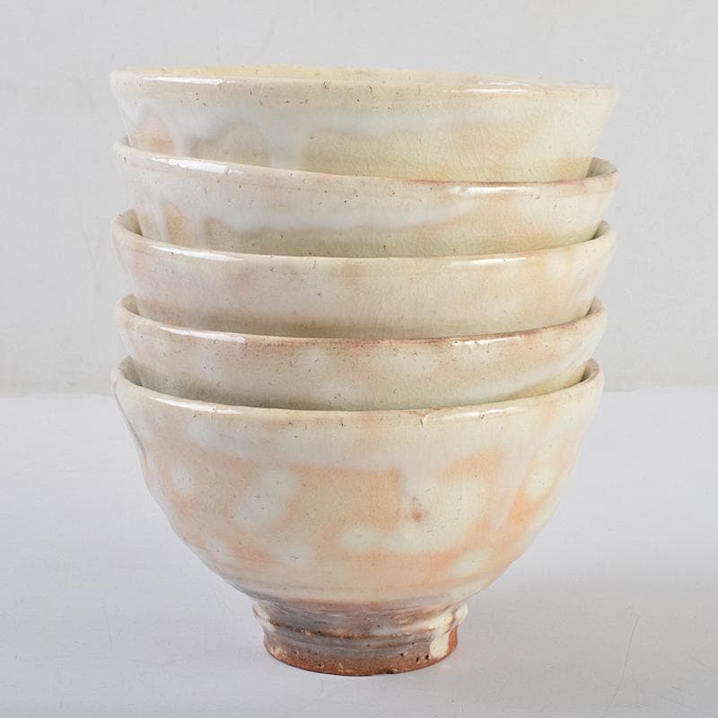 茶道具　萩焼　栖雲窯　都野栖雲作　数茶碗　五客　共箱　M　R9470B