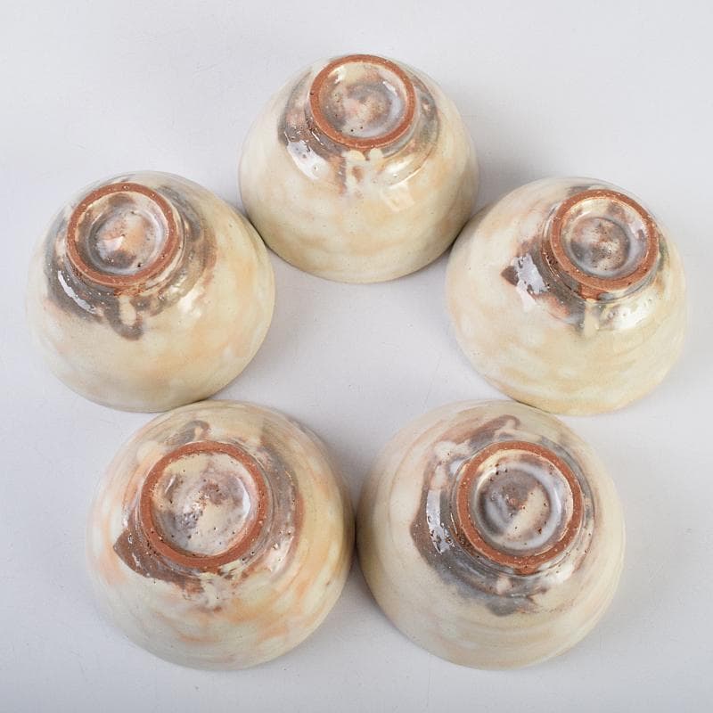 茶道具　萩焼　栖雲窯　都野栖雲作　数茶碗　五客　共箱　M　R9470B