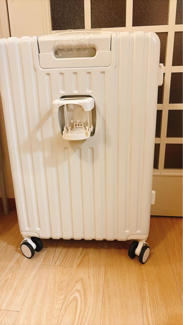 スーツケース フロントオープン ホワイト, M (4~7泊/60L)