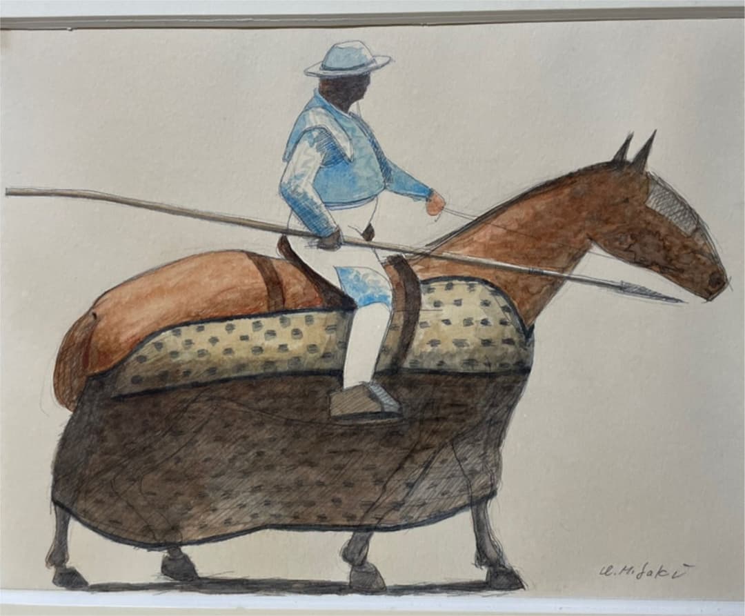 岬 和男『マタドール』ギャラリー越取扱作 水彩画 原画 真作保証 1点もの