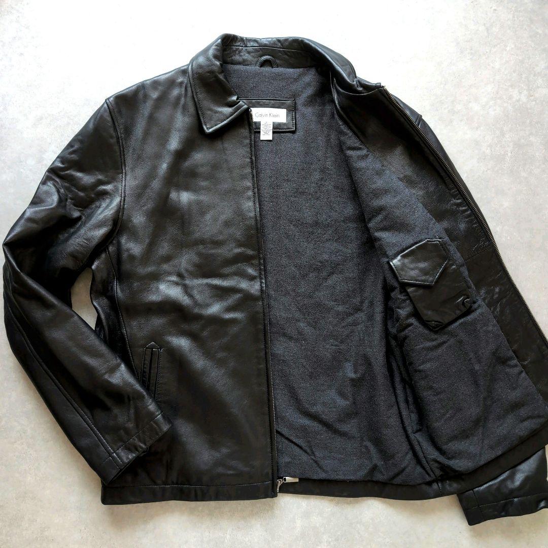カルバンクライン リアルレザー シングルライダース ブラック Mサイズ