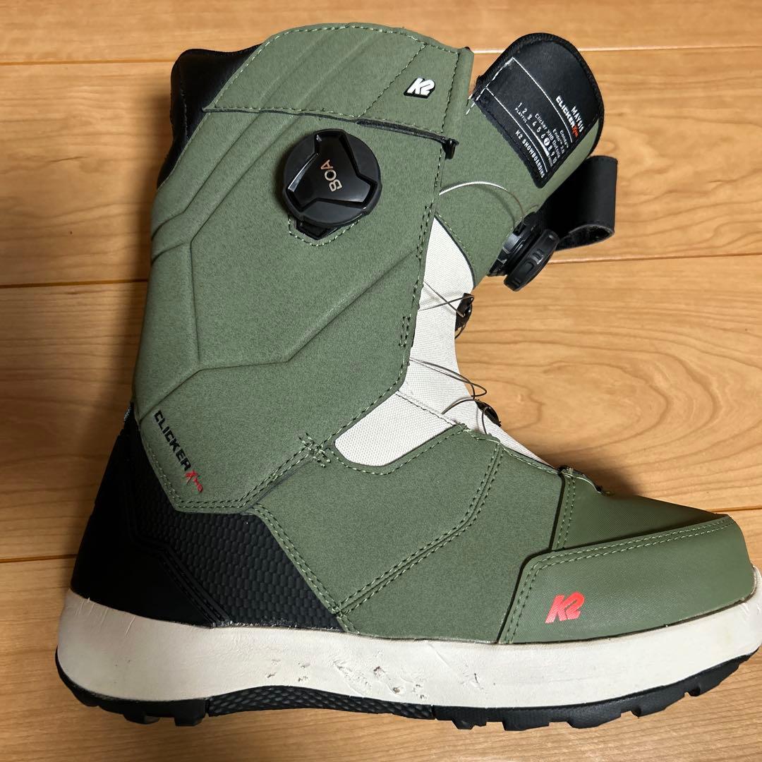 K2 clicker XHB オリーブ色 スノーボードブーツ ビンディング