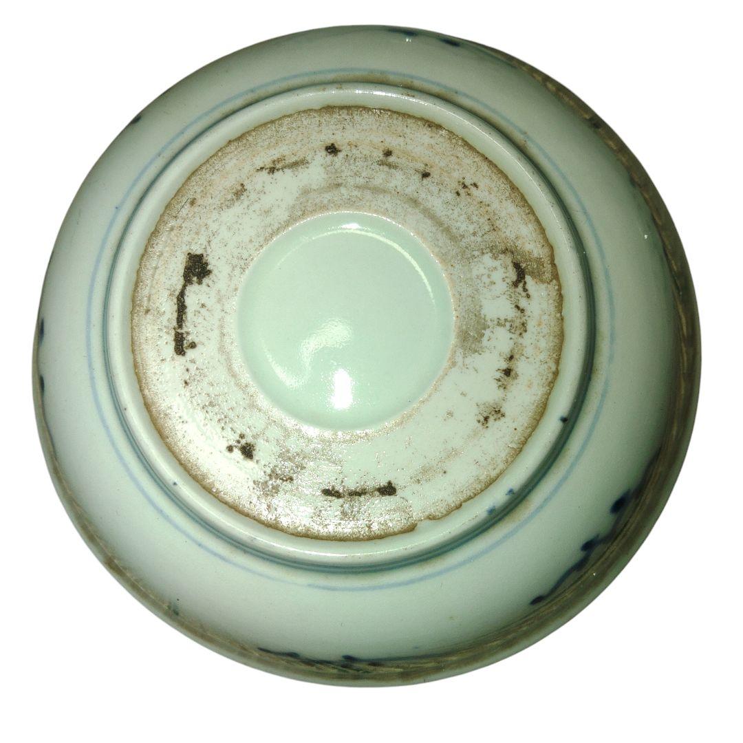 江戸後期　竹林の賢人染付膾皿　骨董品　惣菜　向付