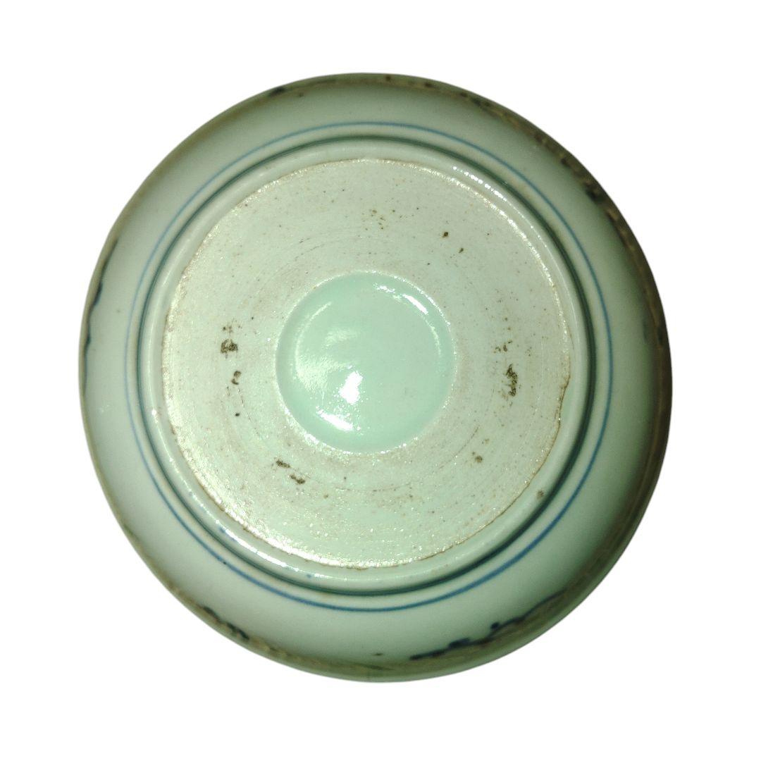 江戸後期　竹林の賢人染付膾皿　骨董品　惣菜　向付