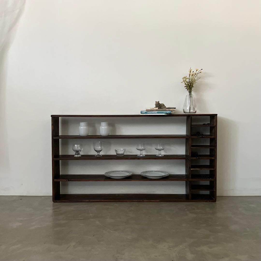 レトロ　アンティーク　古道具　古家具　昭和　大正　食器棚　本棚　飾り棚　シェルフ