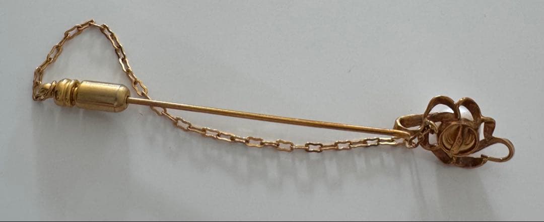 あこや真珠　パール　k18 ピン ブローチ