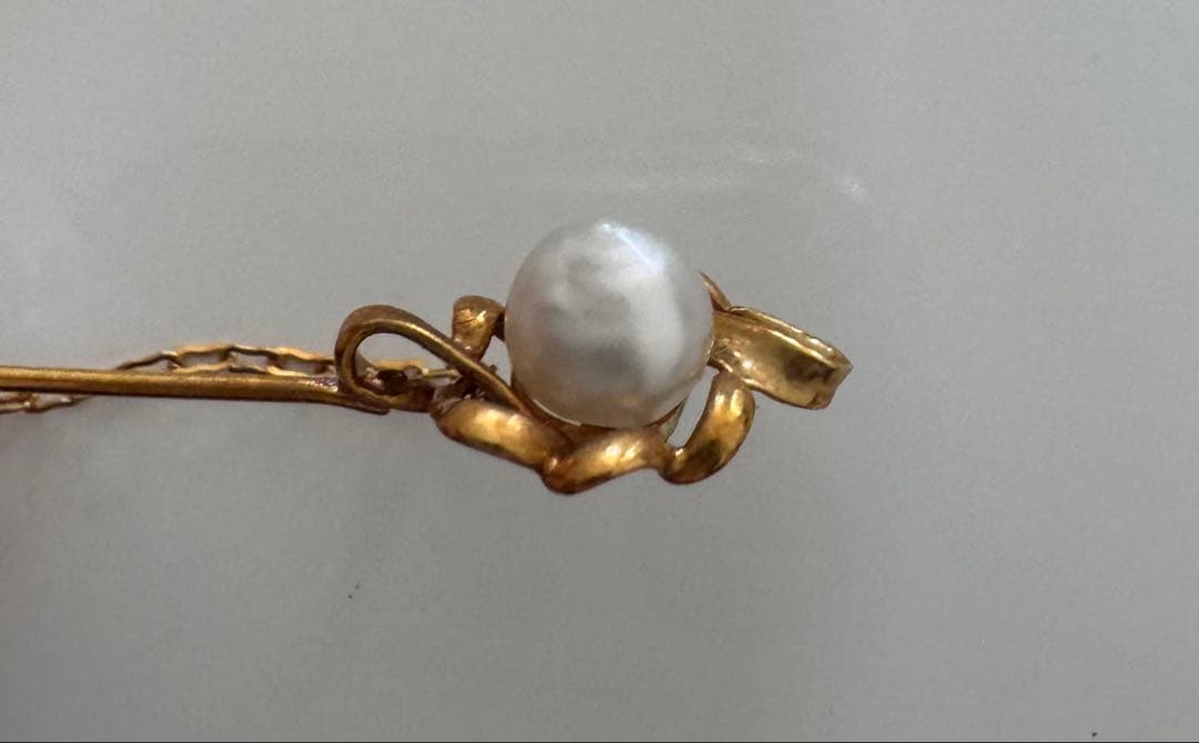 あこや真珠　パール　k18 ピン ブローチ