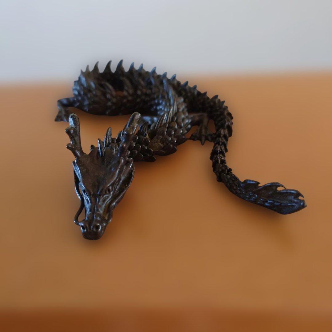 銅製　龍　自在　在銘