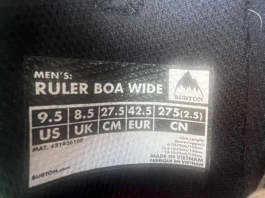 BURTON RULER BOA WIDE 27.5 ルーラー