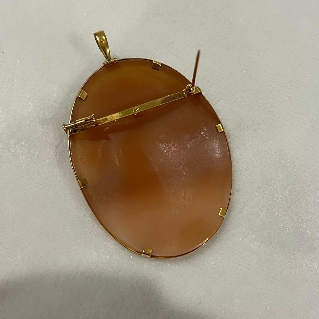 k18 カメオ　ブローチ 兼トップ