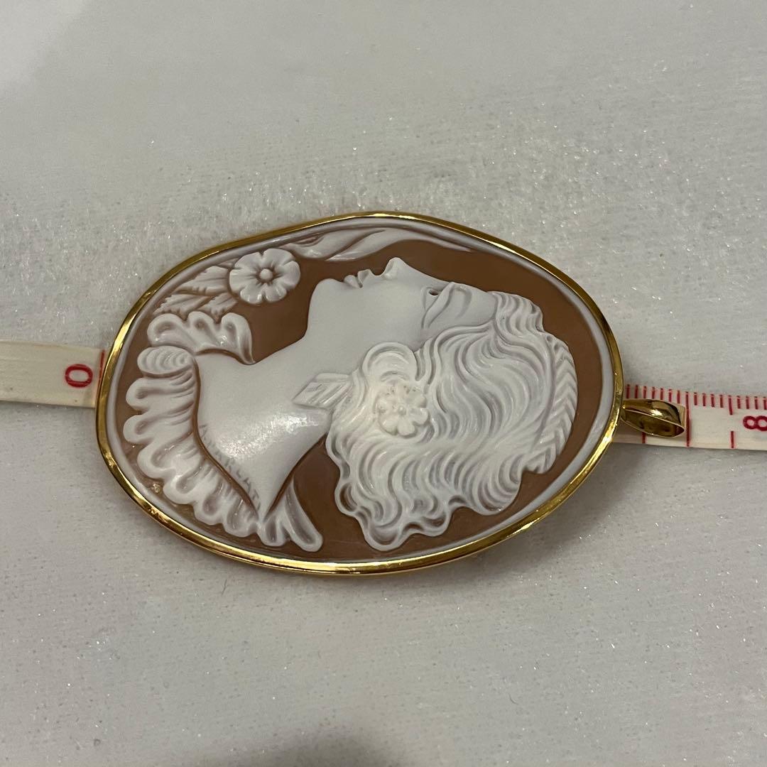 k18 カメオ　ブローチ 兼トップ