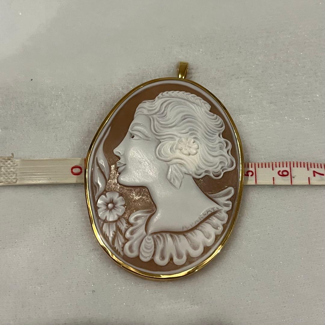 k18 カメオ　ブローチ 兼トップ
