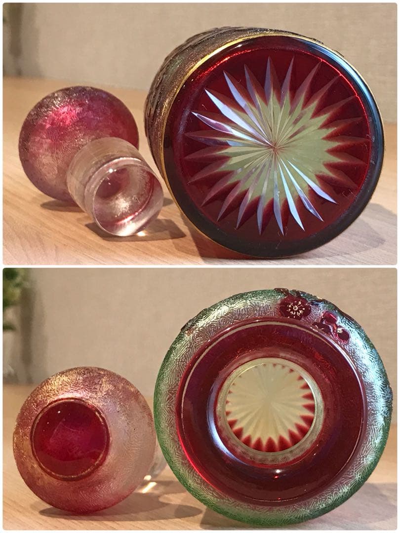 上級品稀少オールドバカラBaccaratローズヒップRosehip野薔薇香水ビン