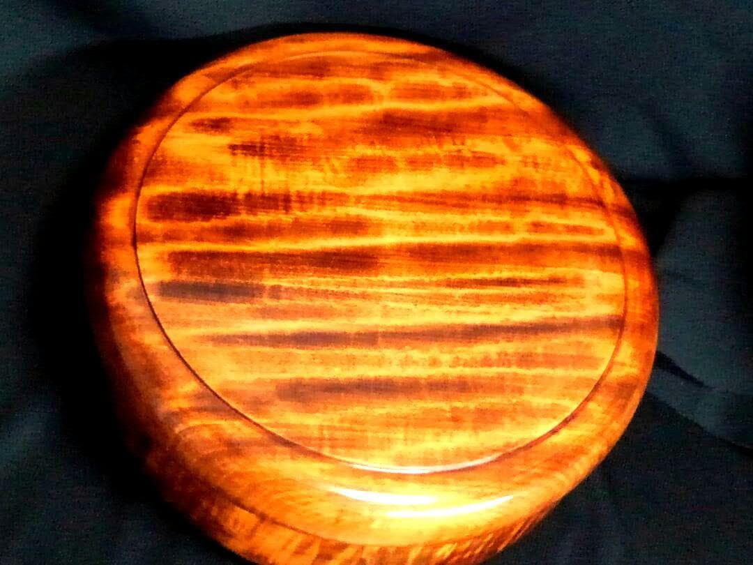 ♥天然木　刳り貫き　虎杢　茶櫃　ちゃびつ　骨董　古玩