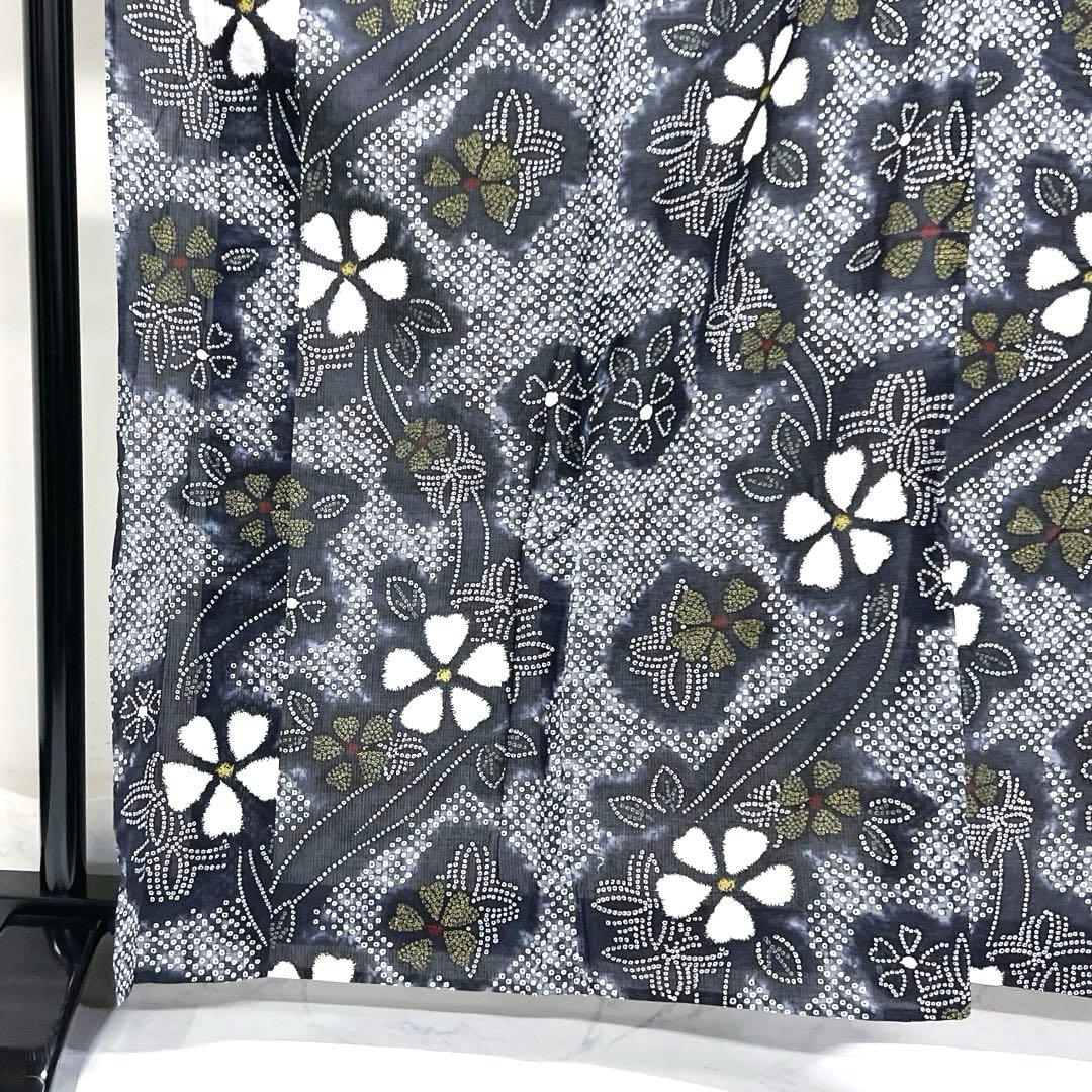 浴衣　綿紅梅　花模様　鹿子　ぼかし染　グラデーション　着物　013k