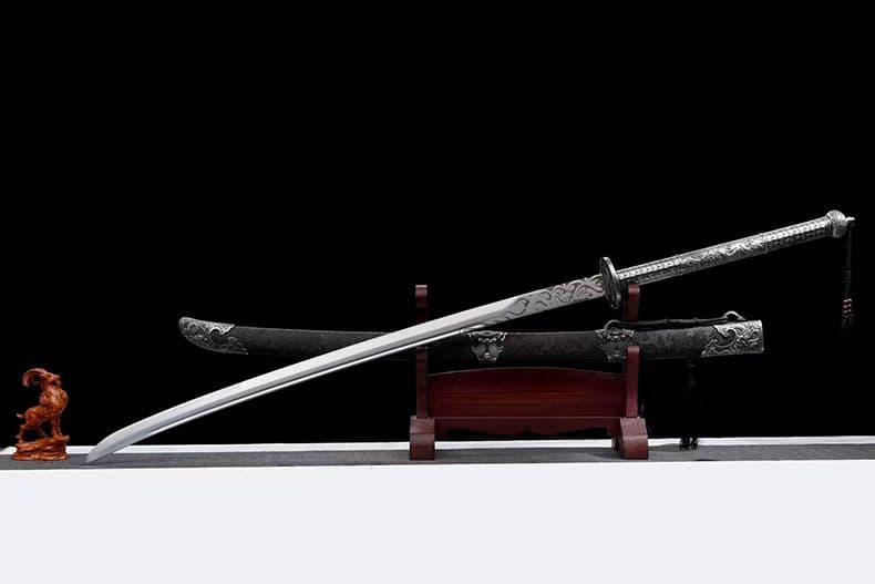 [苗刀落淵] 繍春刀 牛尾刀 苗刀 手鍛造打 鋼刀 冷兵器 古兵器 武具 両手刀