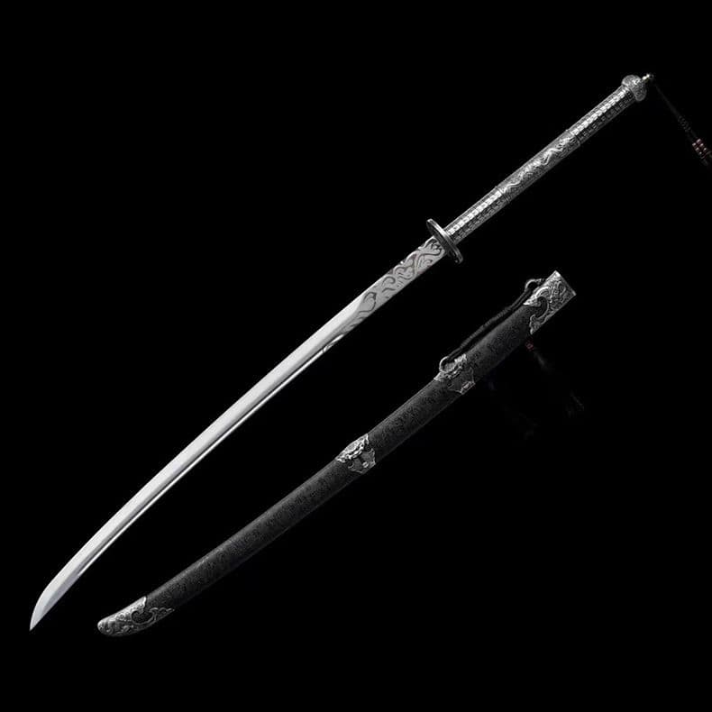 [苗刀落淵] 繍春刀 牛尾刀 苗刀 手鍛造打 鋼刀 冷兵器 古兵器 武具 両手刀