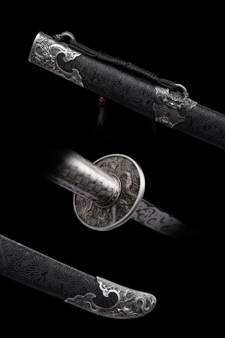 [苗刀落淵] 繍春刀 牛尾刀 苗刀 手鍛造打 鋼刀 冷兵器 古兵器 武具 両手刀